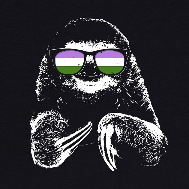 Pride Sloth Genderqueer Flag Sunglasses by wheedesign